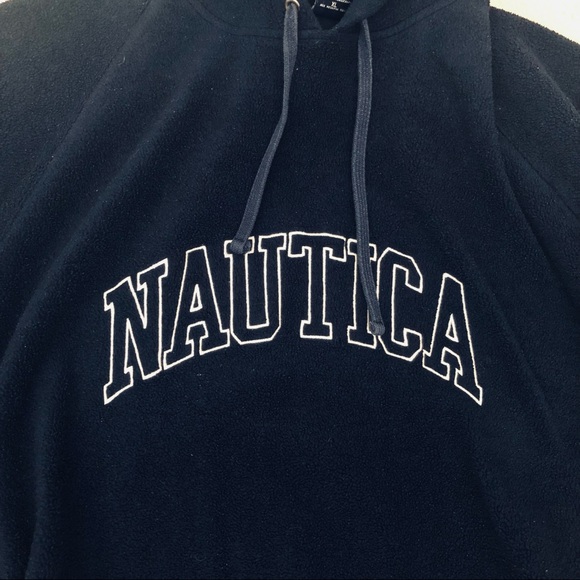 Men‘s Nautica Embroidery Spellout Hooded Pullover Fleece - Picture 1 of 6